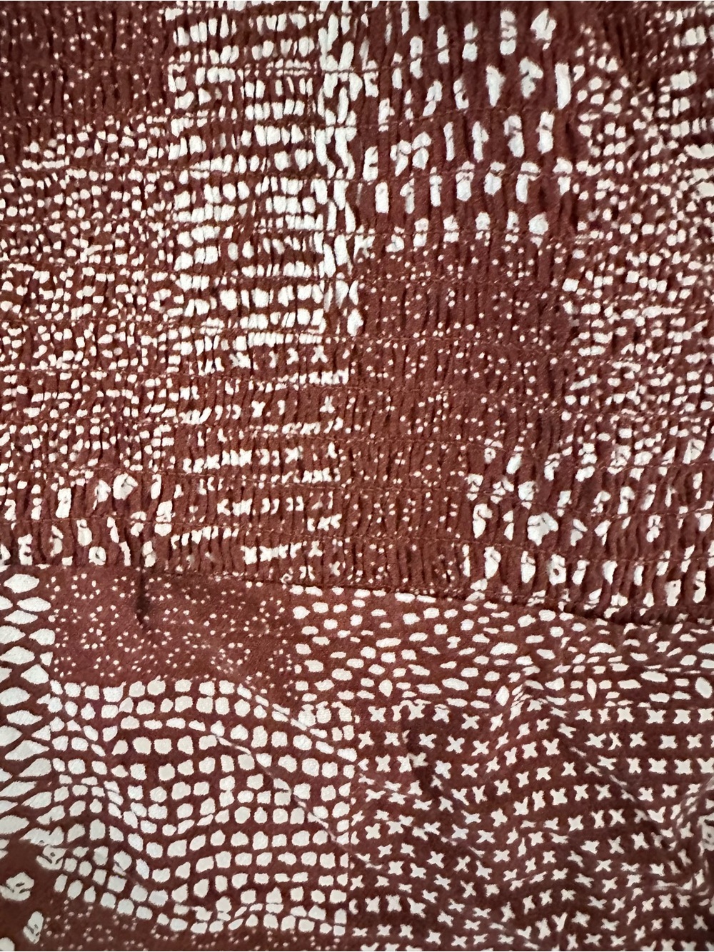 Pacsun Rust and Cream Smocked Patchwork Tube Top with Tie Straps - Picture 6 of 6